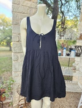 New W Tag Malai Sol & Soul Black Viscose Two-Way Mini Dress Size L